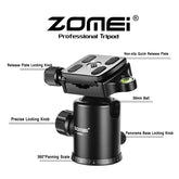 ZOMEi Q666C Folding Carbon Fiber Portable Tripod
