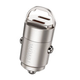 WiWU Nano Series 30W Fast Car Charger Wi-QC029 USB-C+USB-C