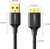 Ugreen US130 10841 cable with USB-A 3.0 - micro USB-B connectors, 1 m long - black