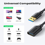 Cable USB 3.0 UGREEN 10368B, male, 1m (black)