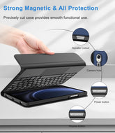 Teclado bluetooth com touchpad para tab s9/x710/s9 fe/s10 fe 11.0"