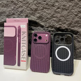 Capa Knitcase Royal Mesh MagSafe Respirável com Textura Trançada para iPhone 17/18 Pro Max