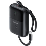 Banco de Potência Havit PB5215 PD20W Powerbank 10000mAh com Cabo USB-C e Lightning