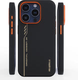 BL032 - Capa Magnética de Aramida Preto e Laranja para iPhone 16 Pro Max