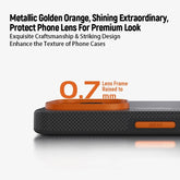 BL032 - Capa Magnética de Aramida Preto e Laranja para iPhone 16 Pro Max