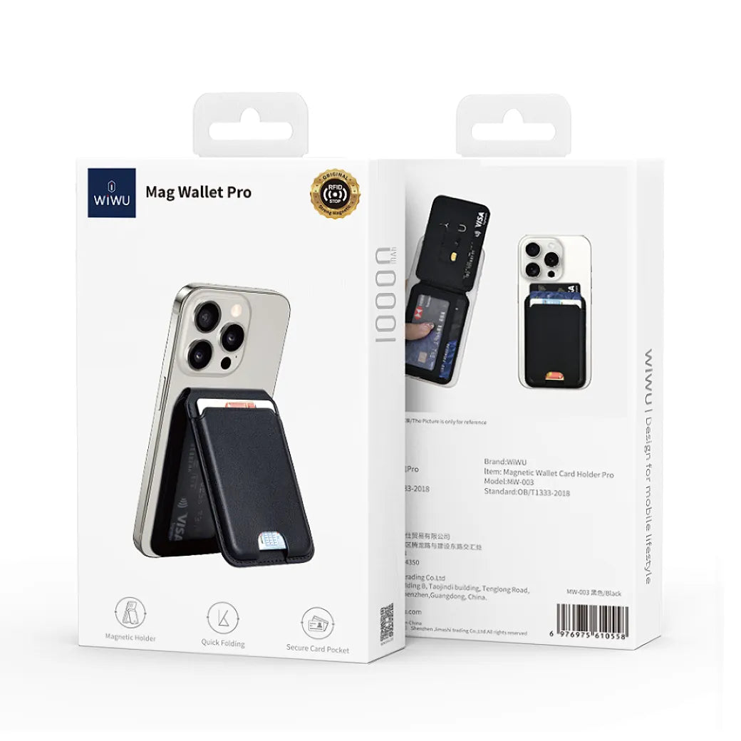 WiWU Mag Wallet MW-003 – Porta-Cartões Magnético com Suporte
