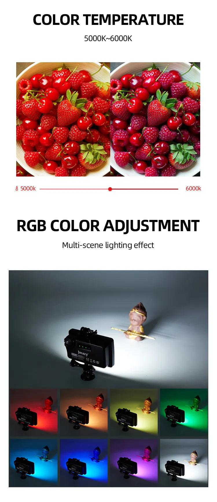 Jmary Waterproof RGB Video Fill Light