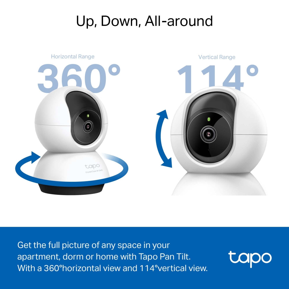 TP-Link Tapo C220 2K 4MP QHD Pan/Tilt AI Smart Home Security Wi-Fi Camera