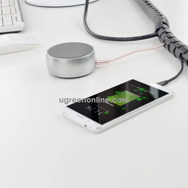 UGreen Spiral Cable Zipper Organizer Tube 1.5M Black | 30818