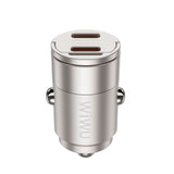 WiWU Nano Series 30W Fast Car Charger Wi-QC029 USB-C+USB-C