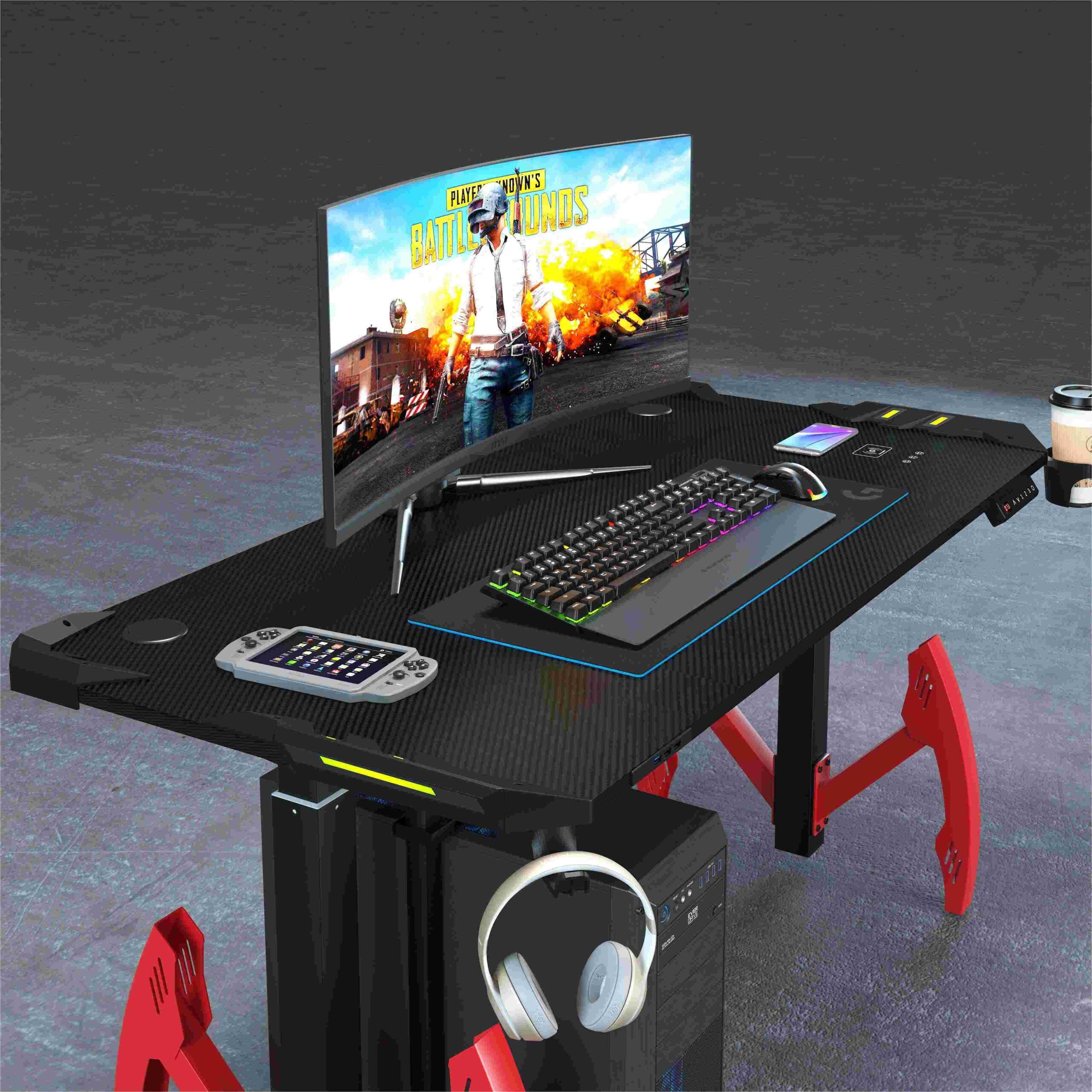 MESA DE TRABALHO EM PÉ COM LUZ LED RGB GT-022