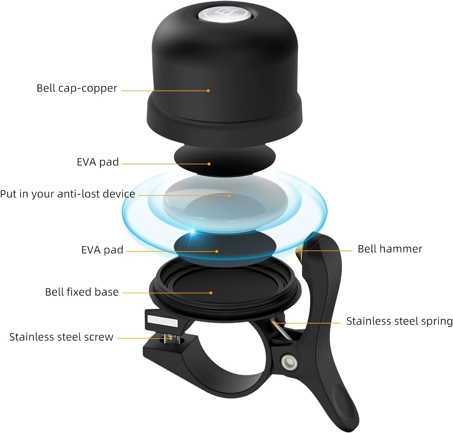 Campainha para Bicicleta ROCKBROS com Suporte para AirTag