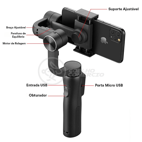 S5B Handheld 3-Axis Gimbal Stabilizer Cellphone Action Camera