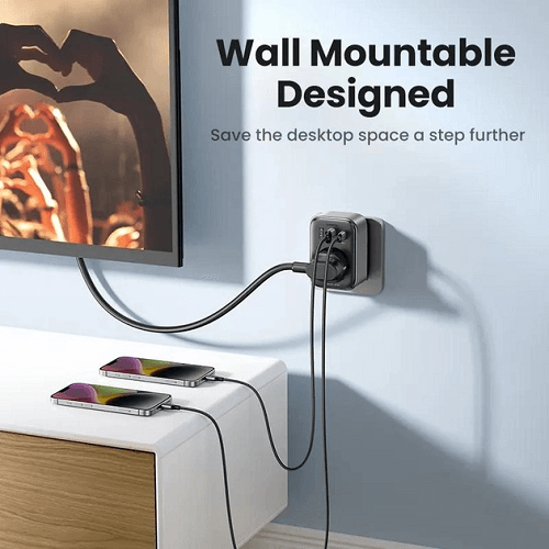 UGREEN CD314 adapter EU/US + 2xUSB-A, 1xUSB-C