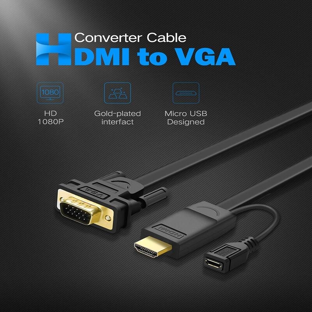 UGREEN 1080P 60Hz HDMI Male to VGA Male 1.5-Meters