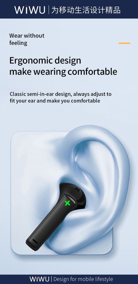 WiWU Transparent Wireless Bluetooth Earbuds T21