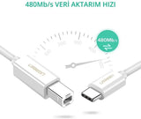 UGREEN 40417 USB-C to USB 2.0 Printer Cable (1.5 Meter)