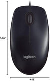 Logitech Wired Mouse M90 Black USB