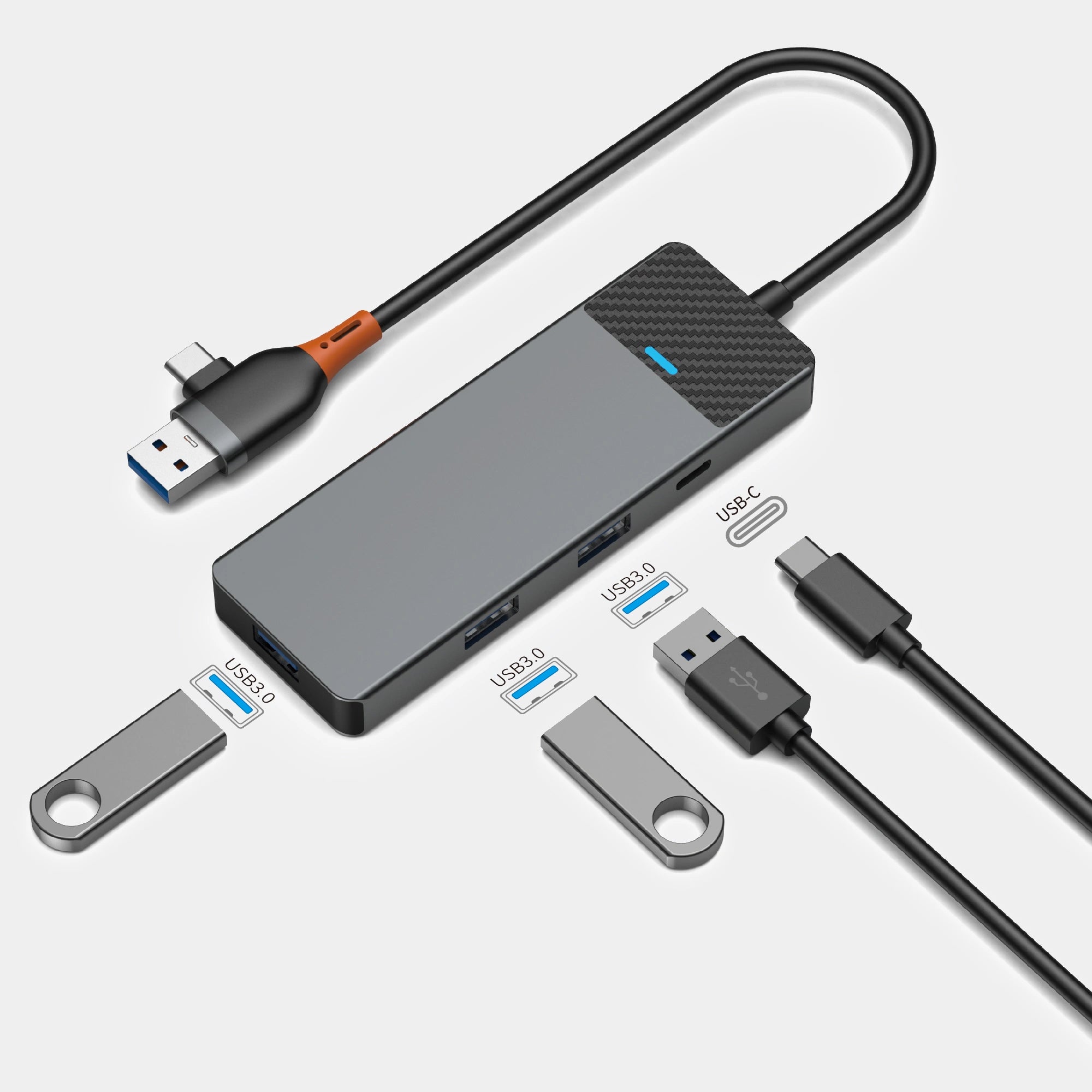 WIWU A431C Linker Series USB-A&amp;C Hub Adapter 4-in-1