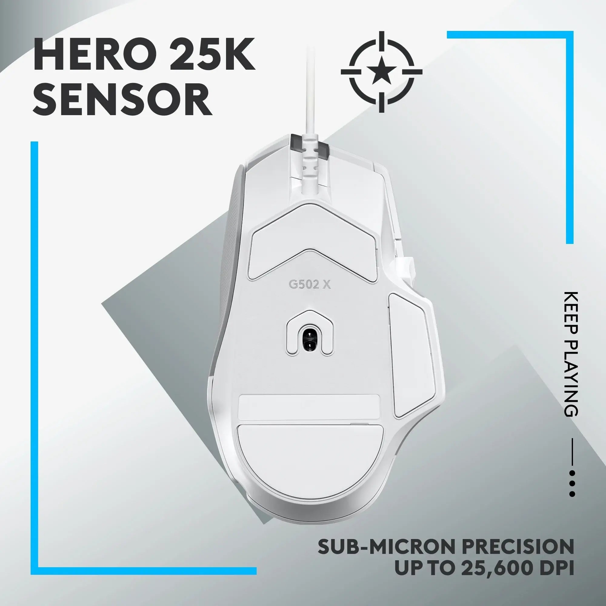 Mouse Gamer Logitech G502 X com Fio – White