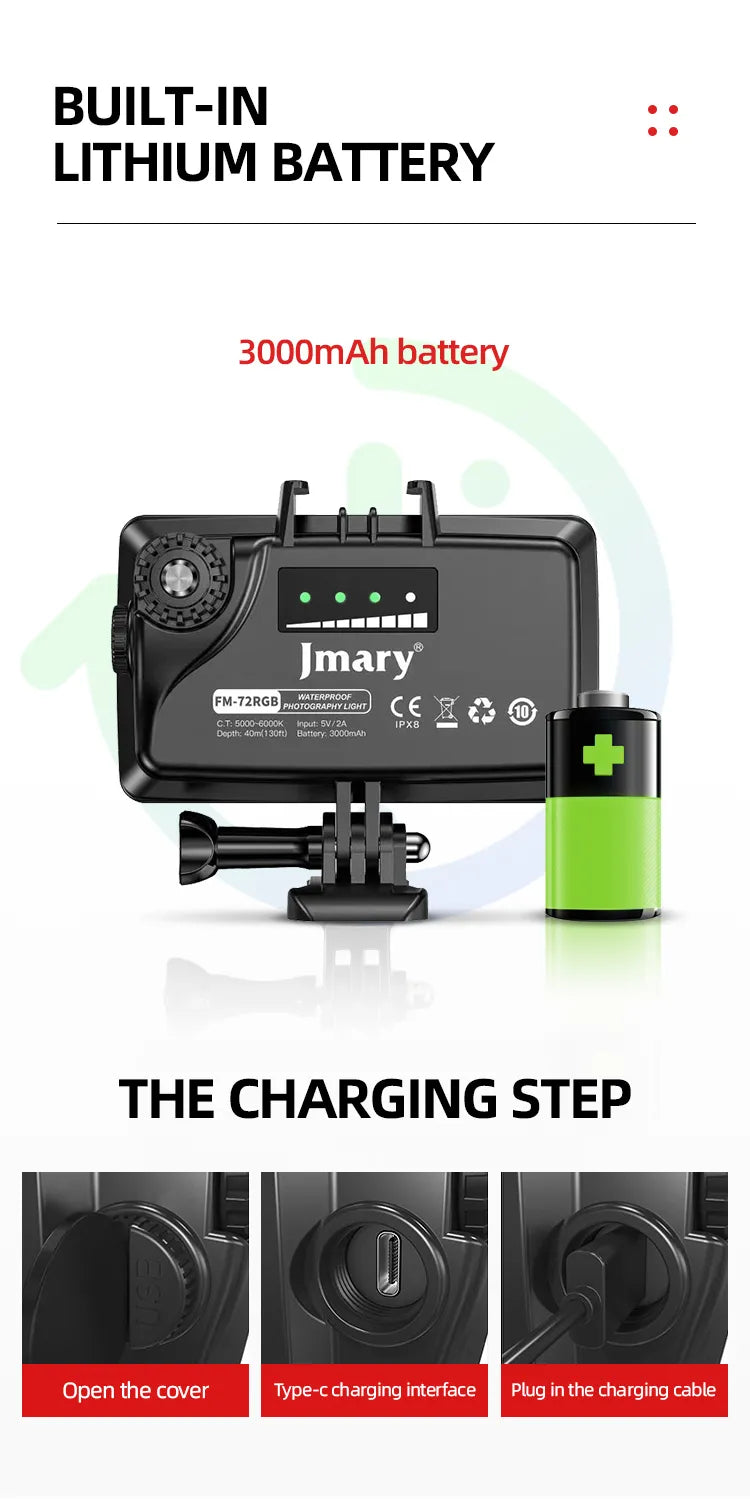 Jmary Waterproof RGB Video Fill Light