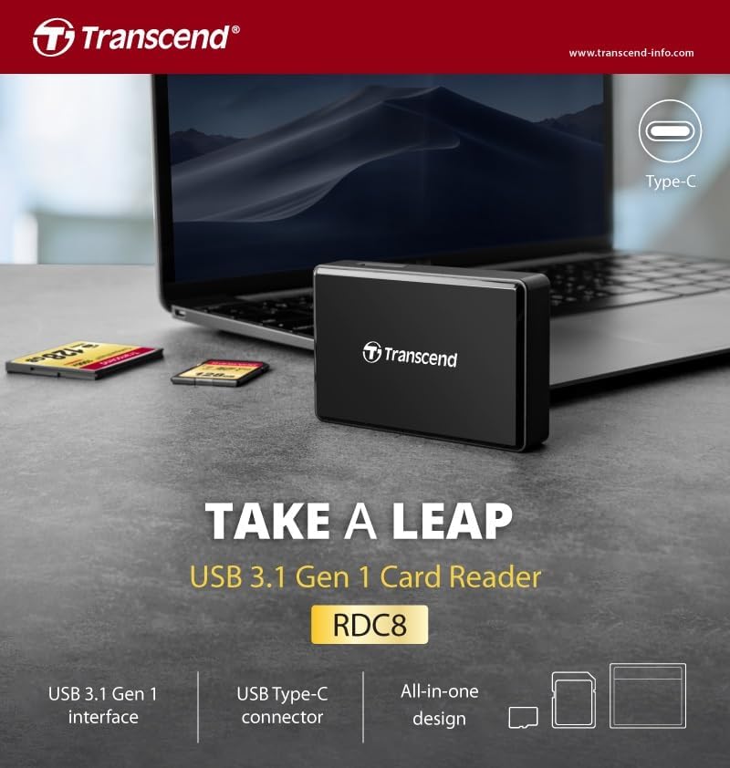 Transcend USB 3.1 Gen 1 Type-C All-in-1 Card Reader