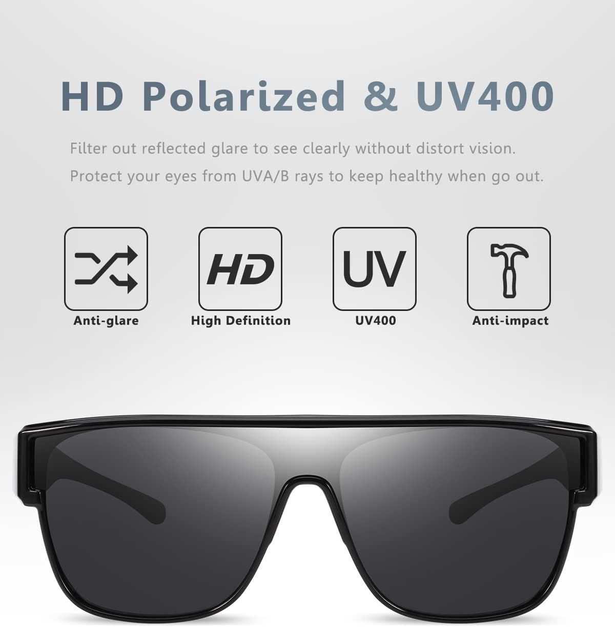 ROCKBROS Polarized Fit Over Wrap Around Sunglasses