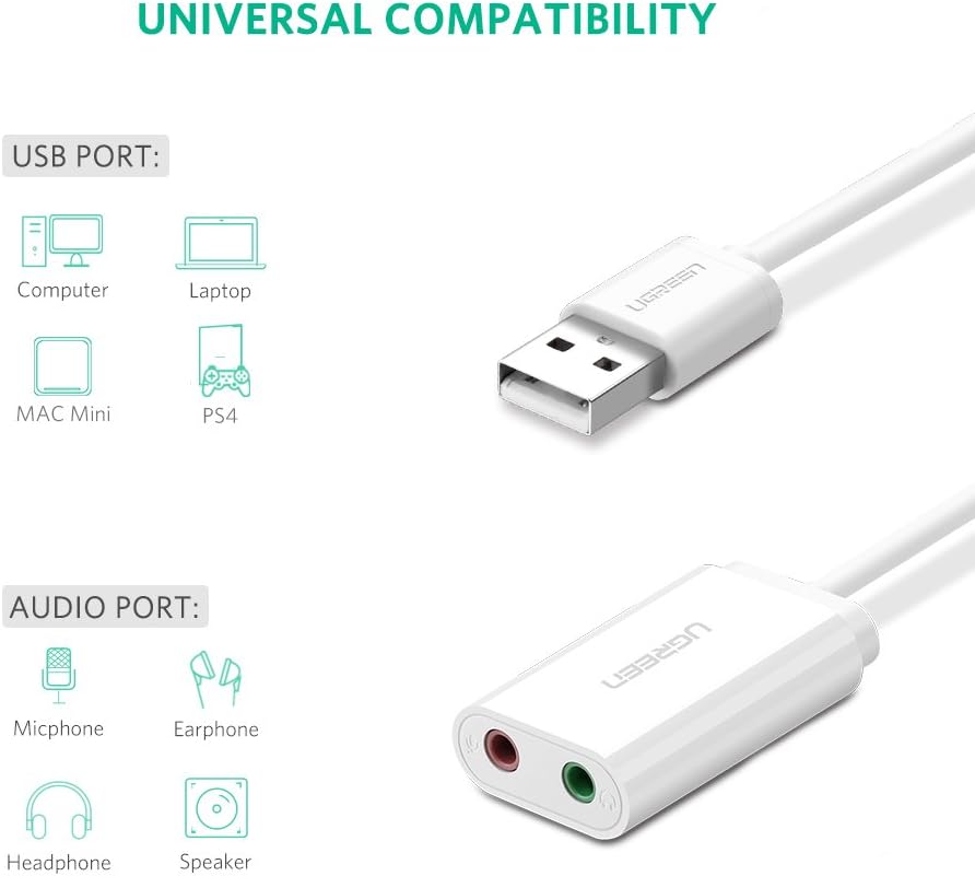 UGREEN USB Audio Adapter External Stereo Sound Card