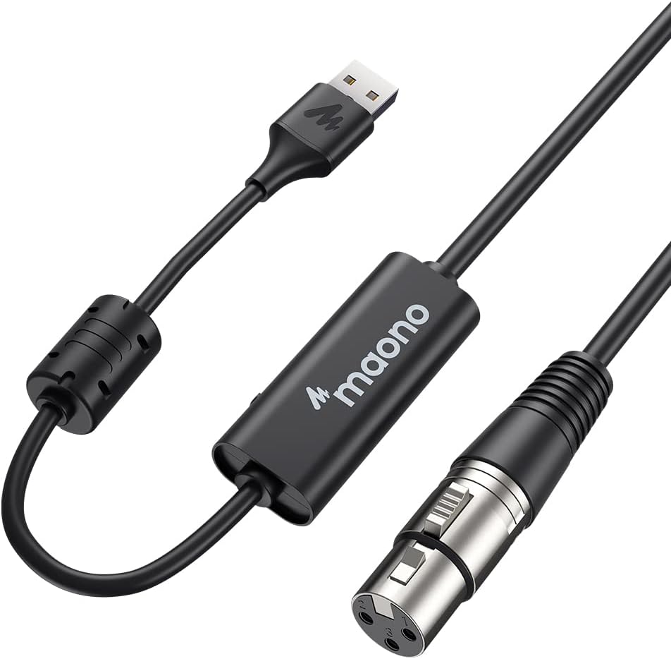 Cabo de microfone Maono AU-XU01 10FT USB para XLR