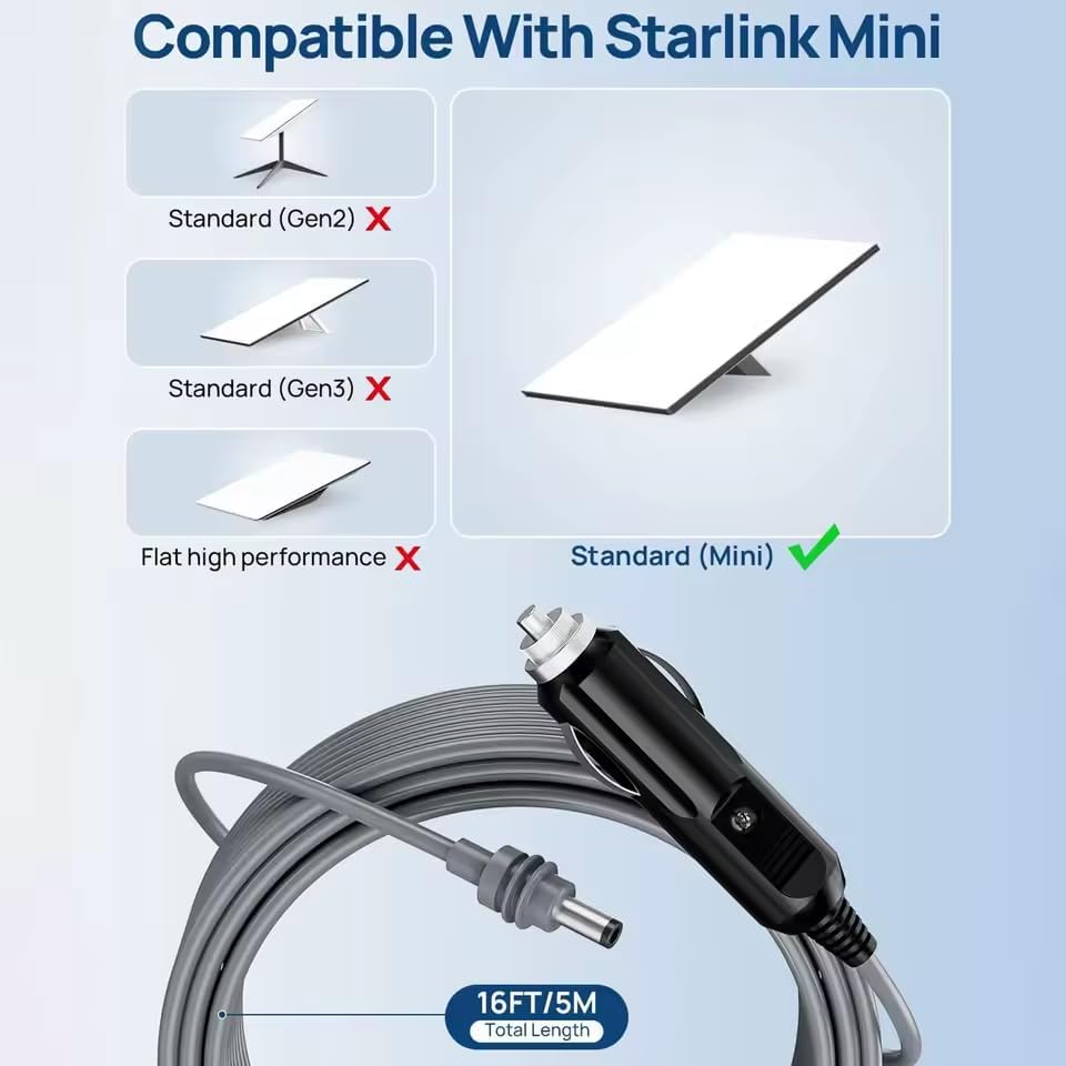 Cabo de carregamento veicular Starlink Mini SCL-03 de 5m