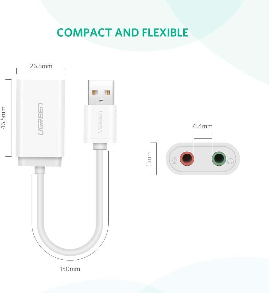 UGREEN USB Audio Adapter External Stereo Sound Card