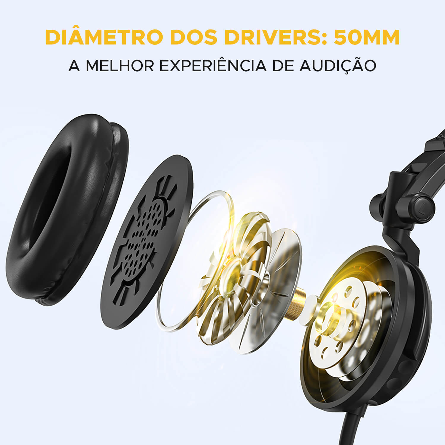 Fone De Ouvido Headphone Estúdio Drivers Maono Au-Mh501