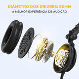 Fone De Ouvido Headphone Estúdio Drivers Maono Au-Mh501
