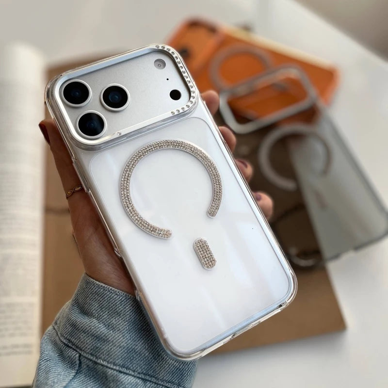 Capa ROSO WT Diamond Case MagSafe com Brilhantes Rhinestone – iPhone 18 Pro