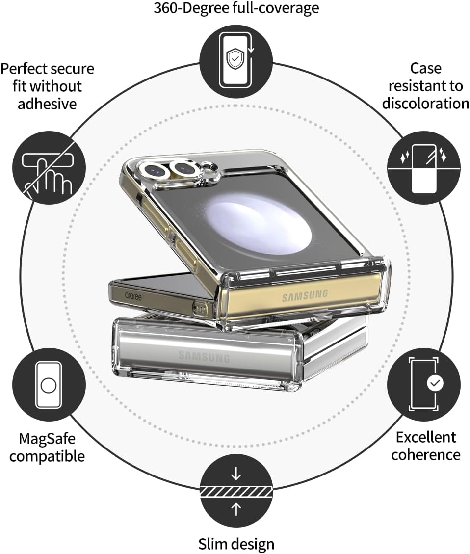 Capa Transparente Araree Nukin 360º M com MagSafe para Samsung Galaxy Z Flip6