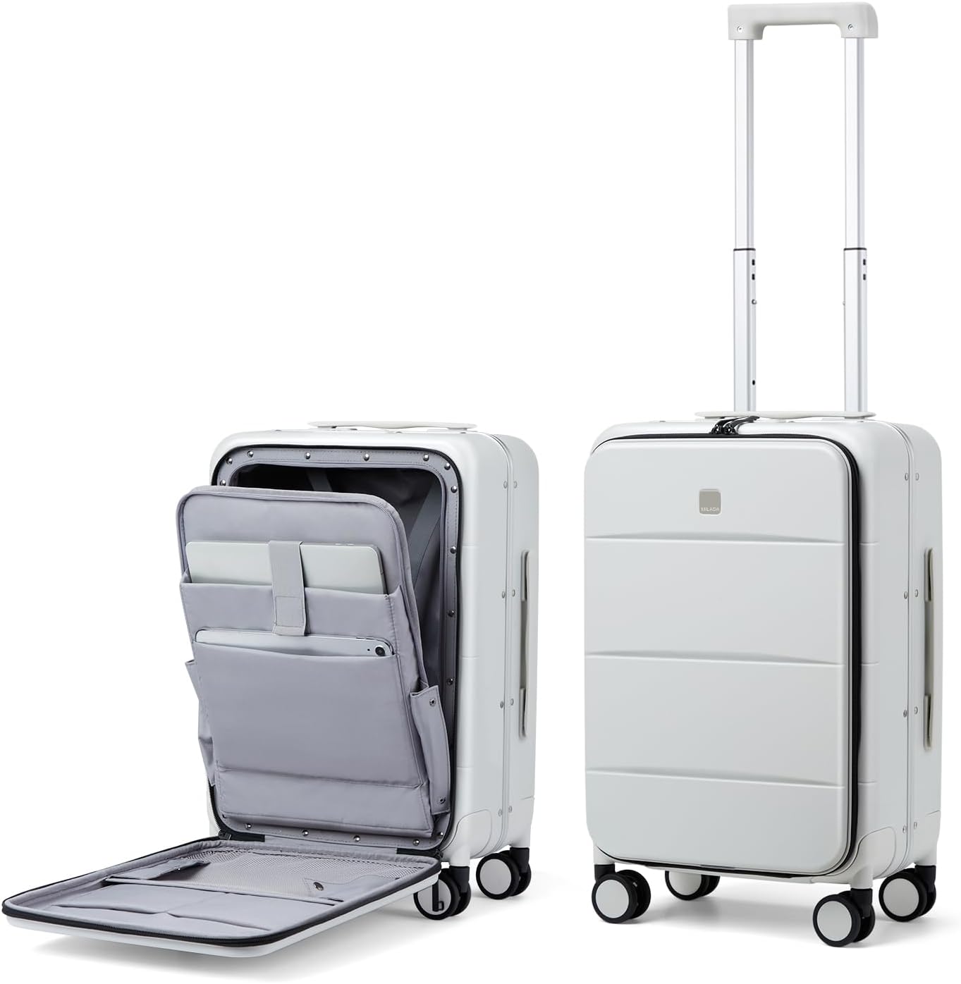 MILADA Elegant Wide Handle Carry On Luggage Travel Suitcase.