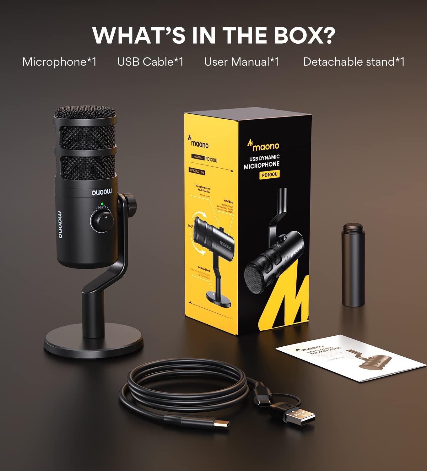 MICROPHONE DYNAMIC USB PD100U