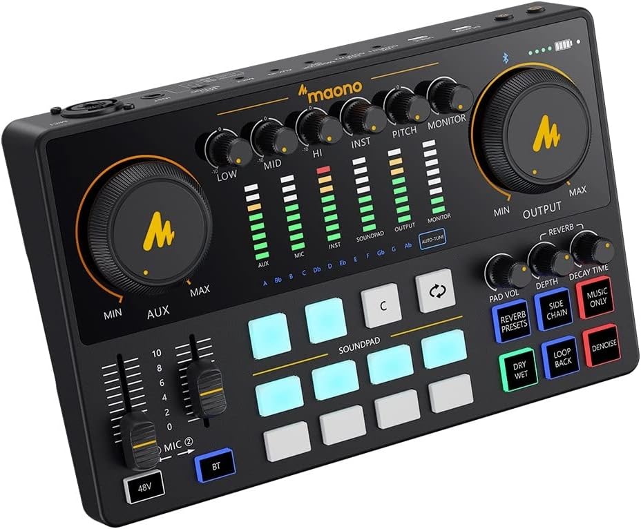 MAONO Audio Interface, MaonoCaster 10-Channel Podcast Mixer -AME2