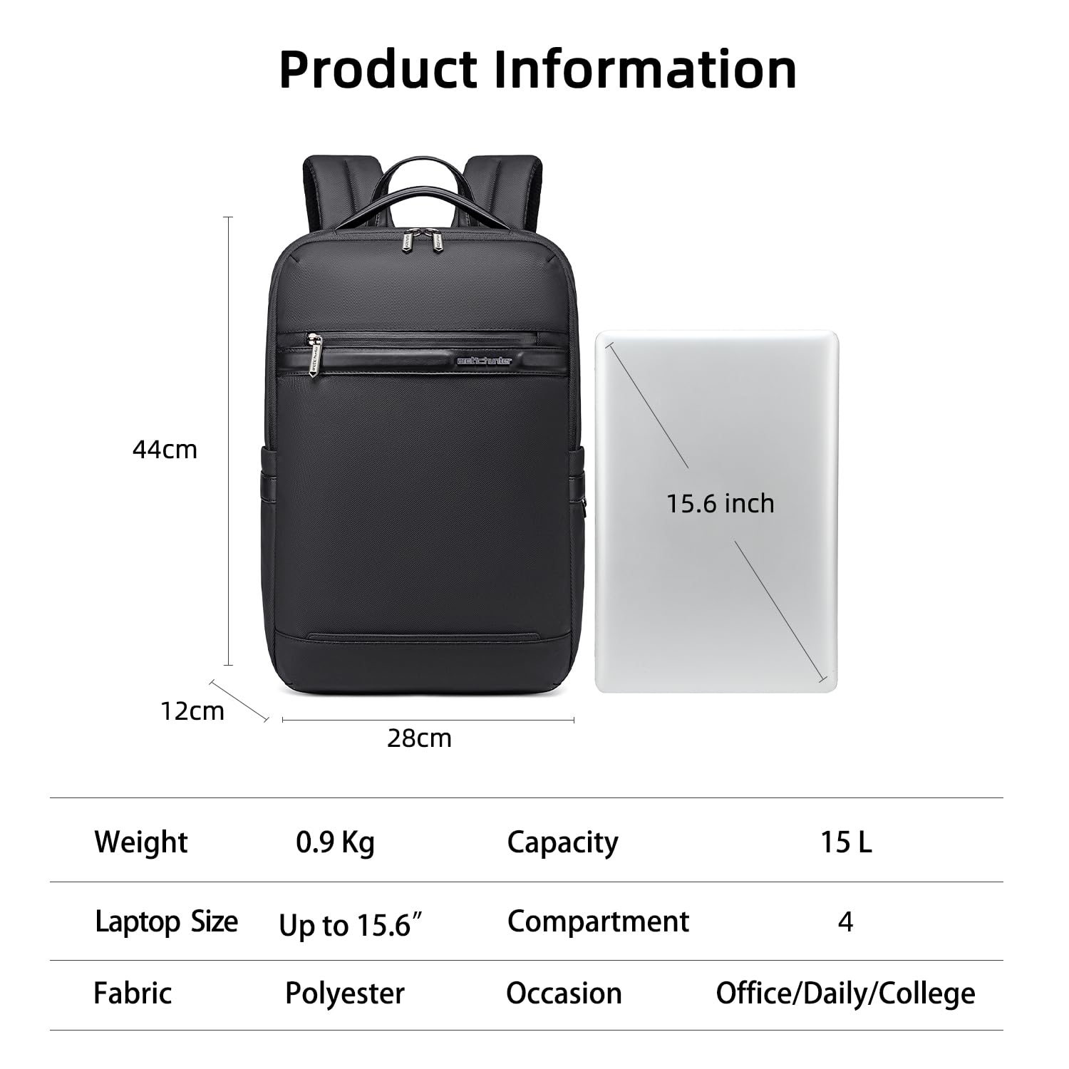 Arctic Hunter Slim Office Backpack B00872