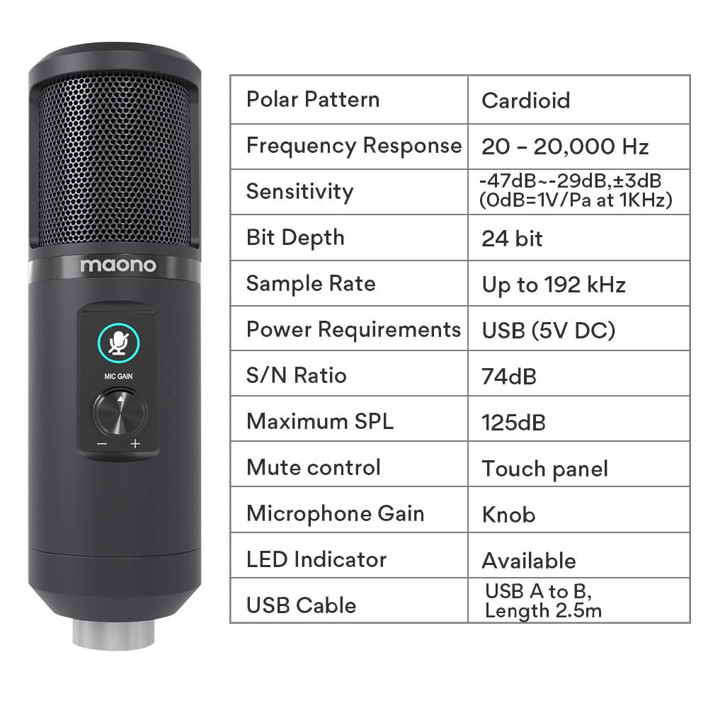 MAONO AU-PM421 Condenser USB Microphone