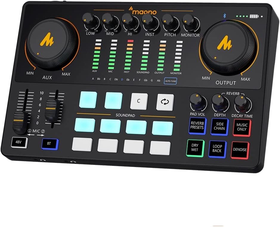 MAONO Audio Interface, MaonoCaster 10-Channel Podcast Mixer -AME2