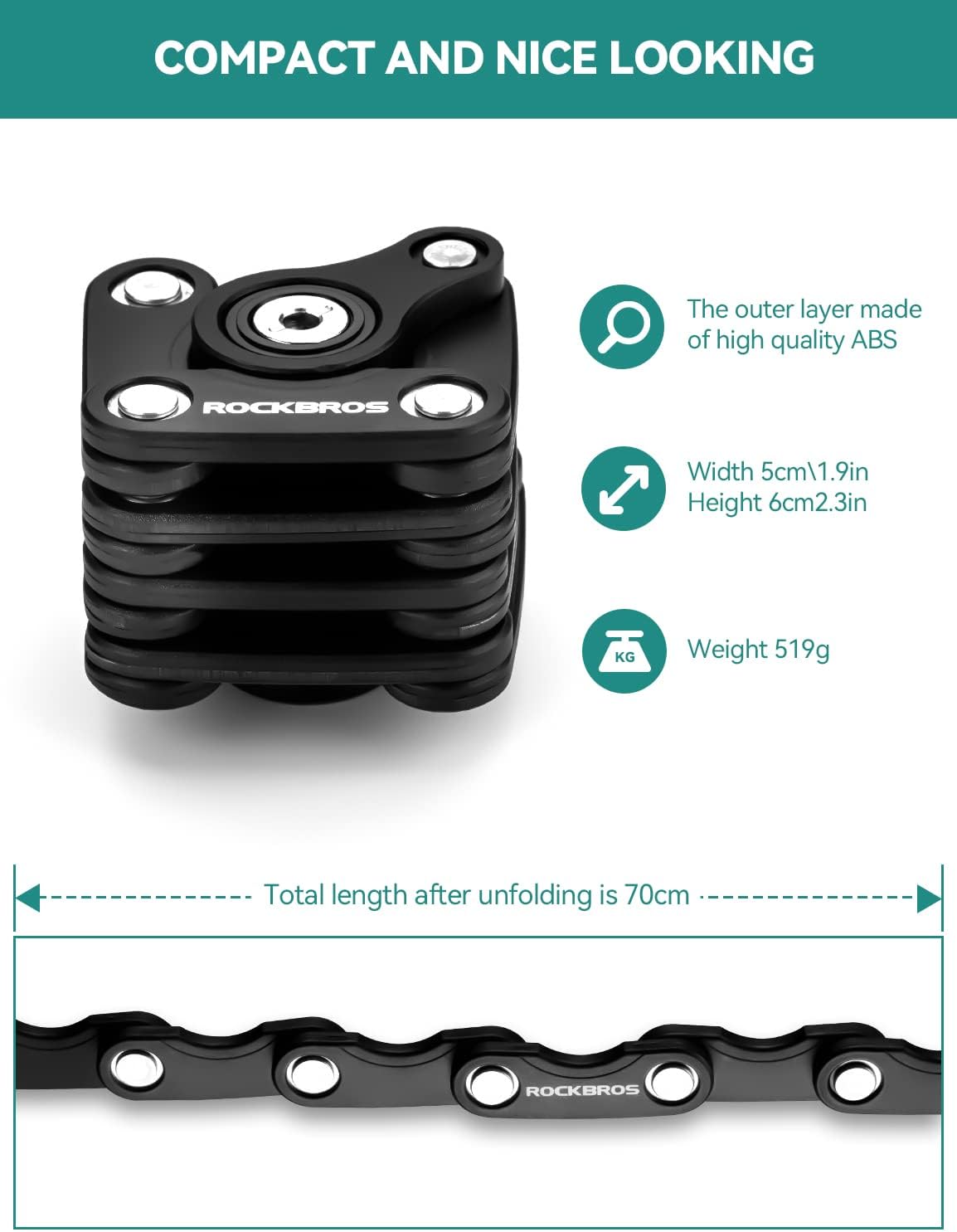 ROCKBROS Cube Bike Lock Heavy Duty Anti-Theft