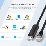UGREEN USB 2.0 to RJ45 Console Cable 1.5M Black