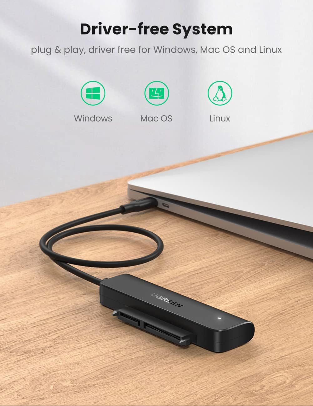 UGREEN SATA to USB C Adapter Cable for 2.5" SSD and HDD