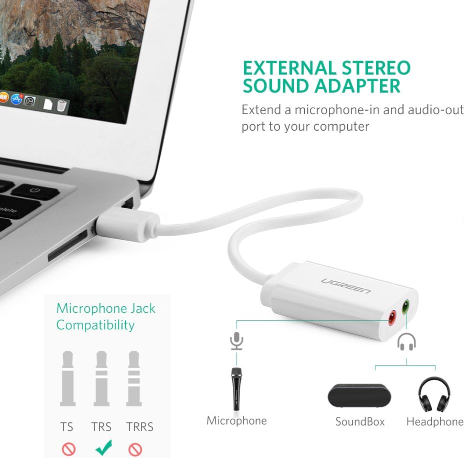 UGREEN USB Audio Adapter External Stereo Sound Card