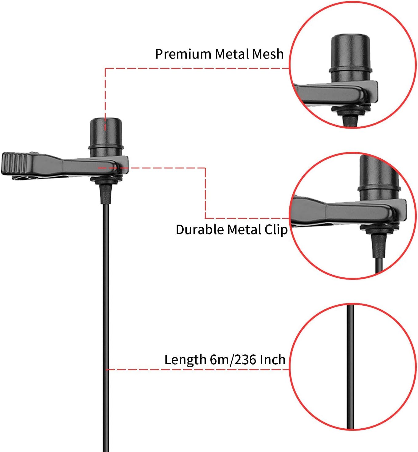 Boya BY-M1-PRO Premium Universal Omnidirectional Lavalier Microphone