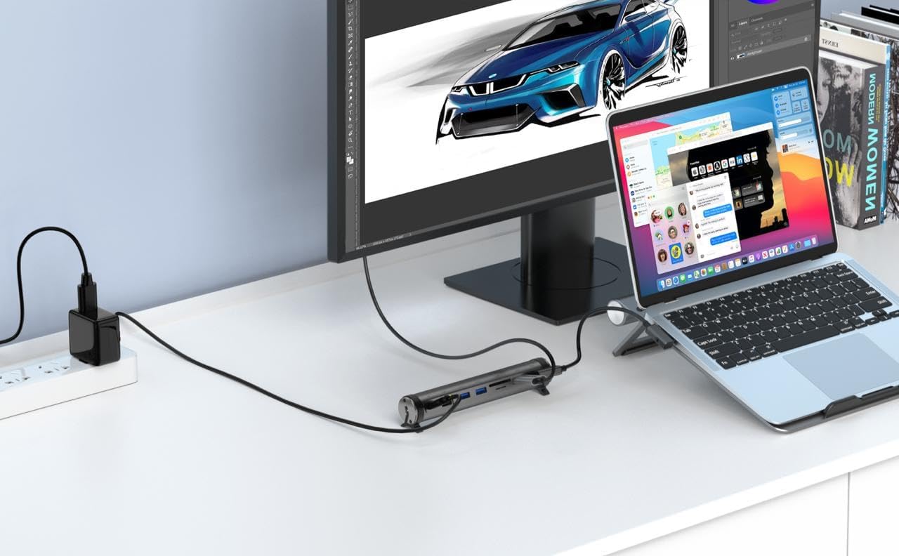 WiWU A821CH 2-in-1 Laptop Stand &amp; Hub