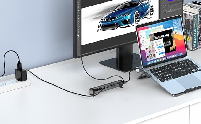 WiWU A821CH 2-in-1 Laptop Stand &amp; Hub