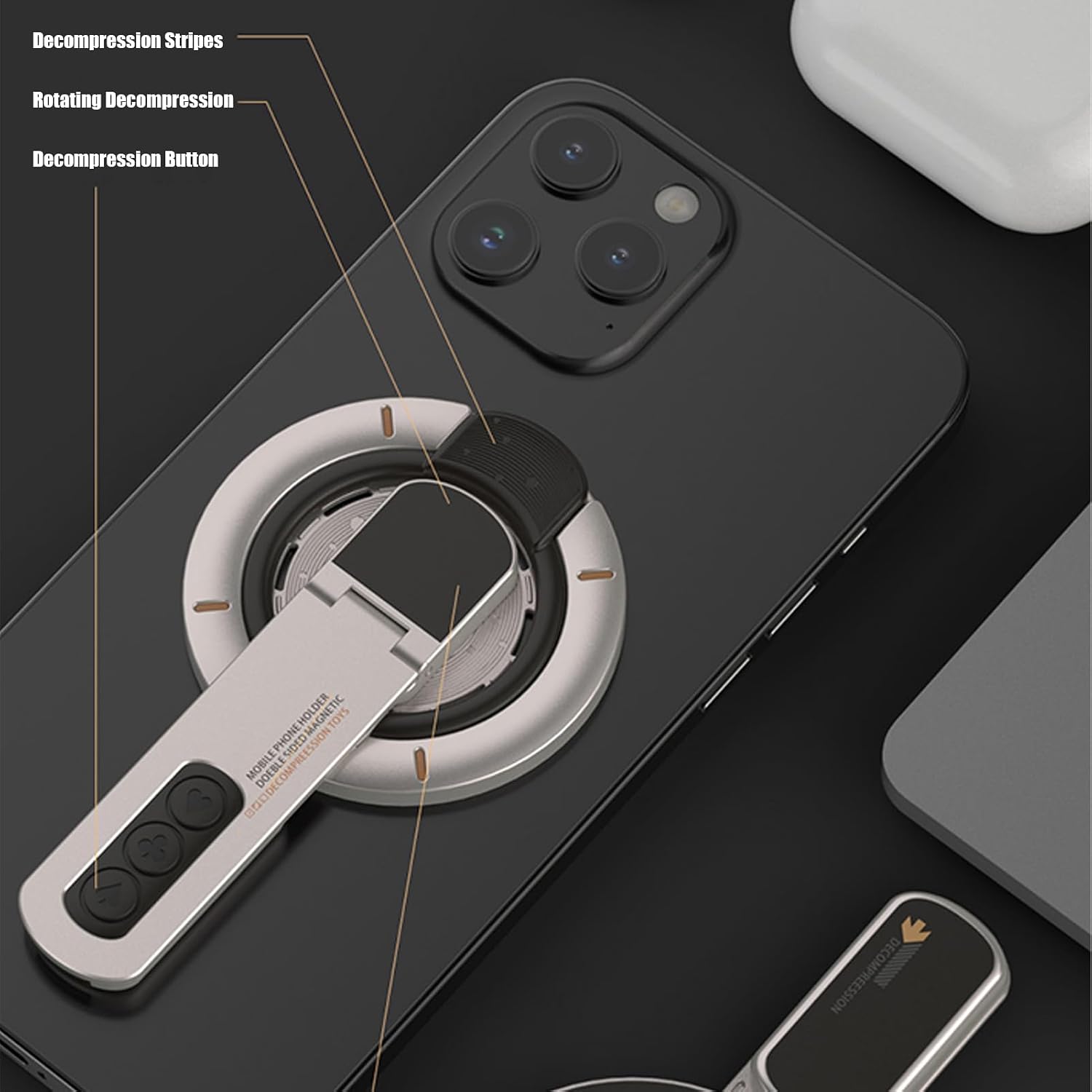 Suporte Magnético de Dupla Face GOJI H1 360° com Ventosa de Vácuo para Smartphone