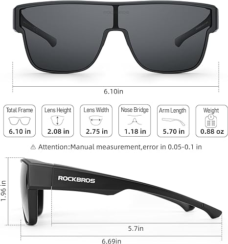 ROCKBROS Polarized Fit Over Wrap Around Sunglasses